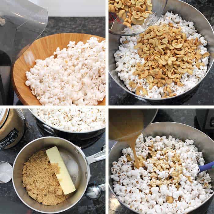 Caramel Cashew Popcorn steps