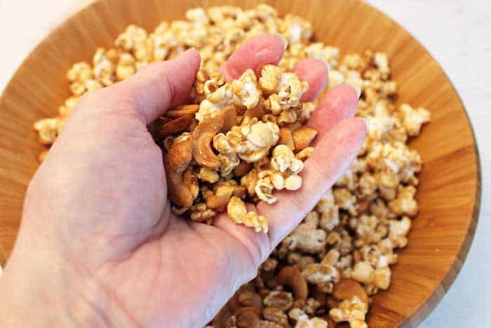Caramel Cashew Popcorn not sticky