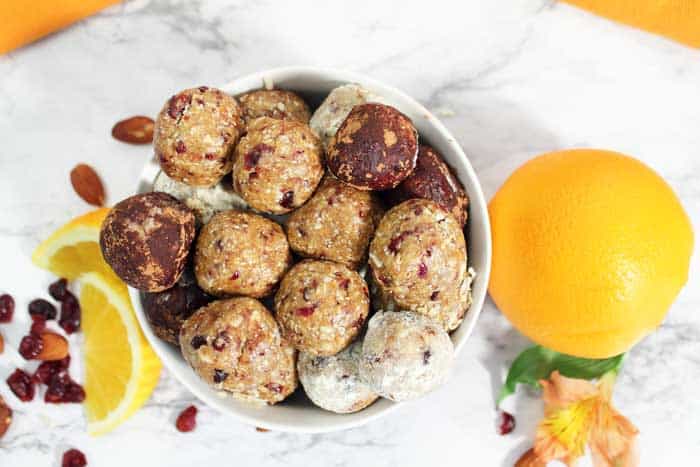 Cranberry Orange Energy Balls overhead