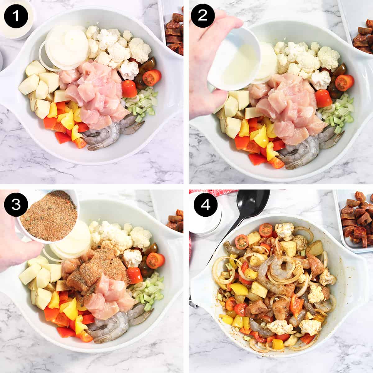 Steps to make mixed grill.