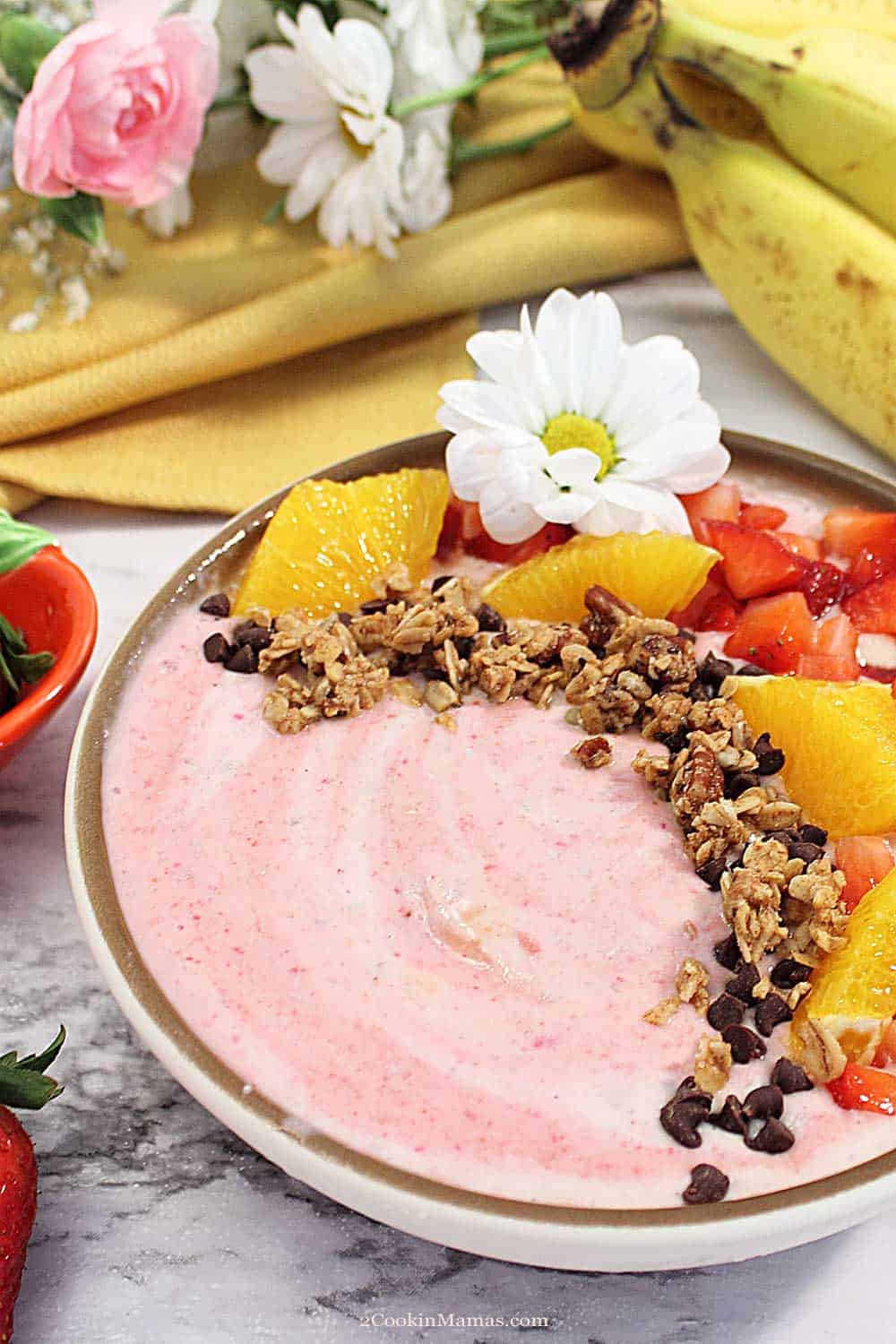Strawberry Banana Smoothie Bowl tall