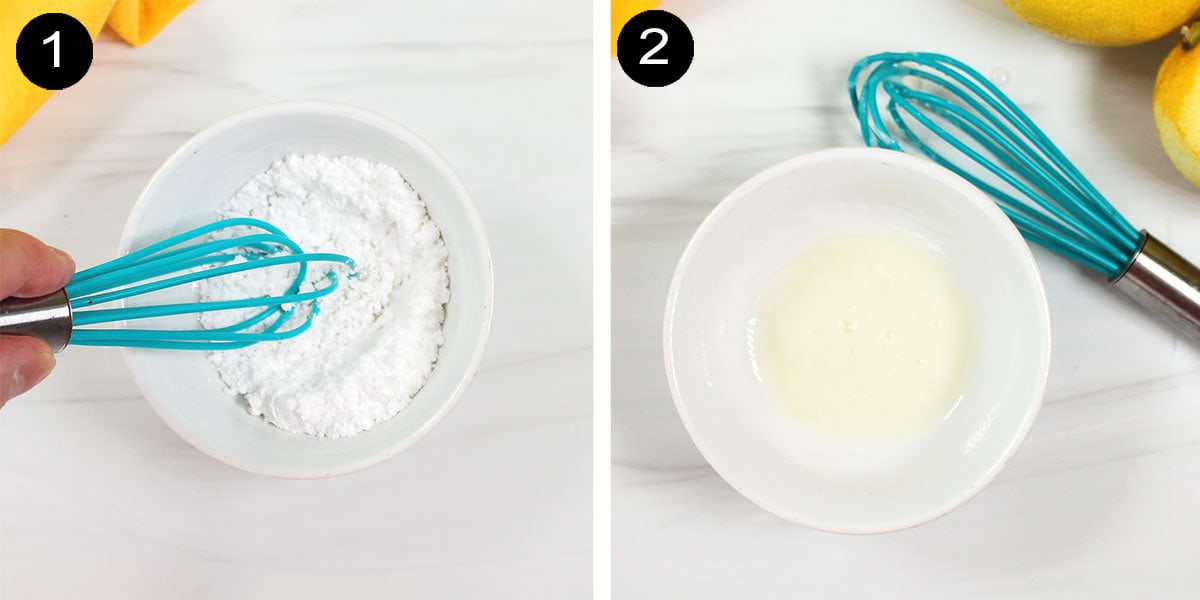 Steps to make lemon glaze.