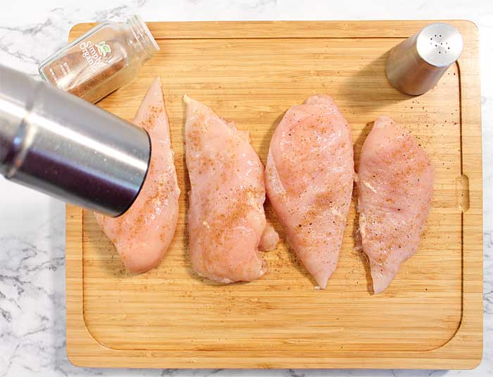 Seasoning chicken breasts