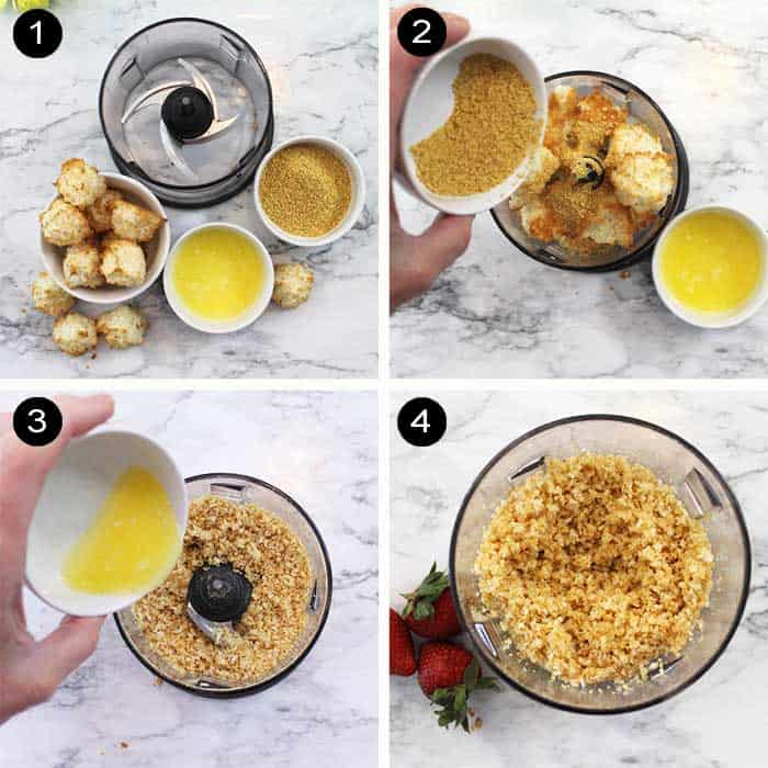 Steps to make macaroon crumble.