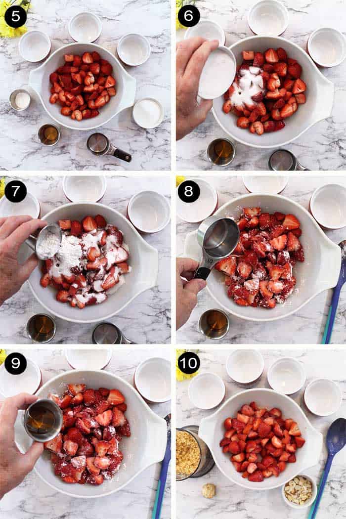 Steps to make strawberry filling.