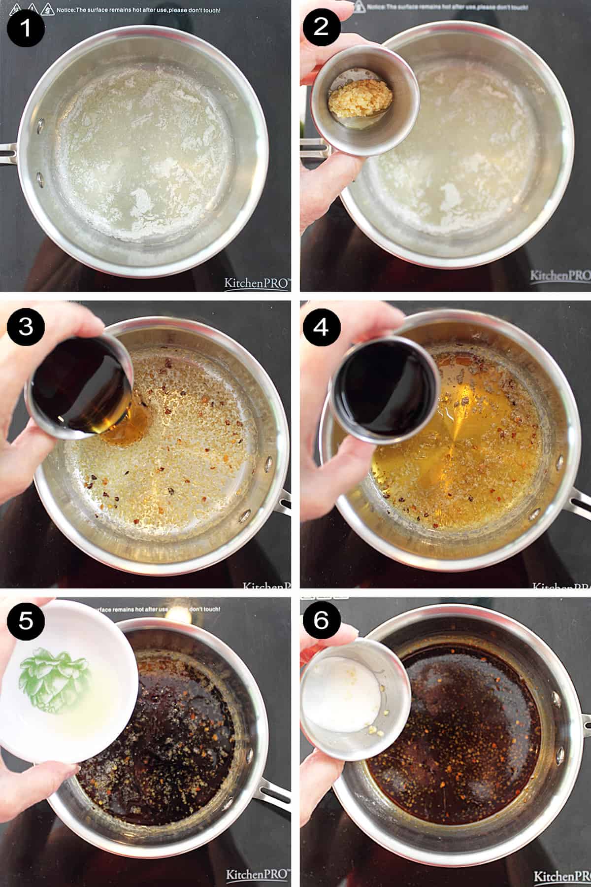 Steps to make maple syrup glaze for seafood.