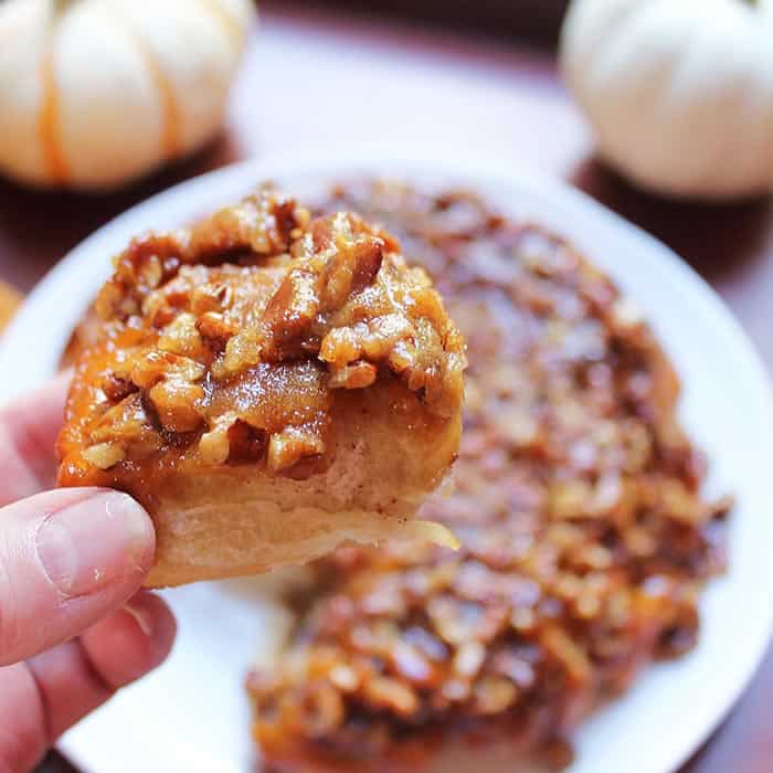 Single sticky bun square.