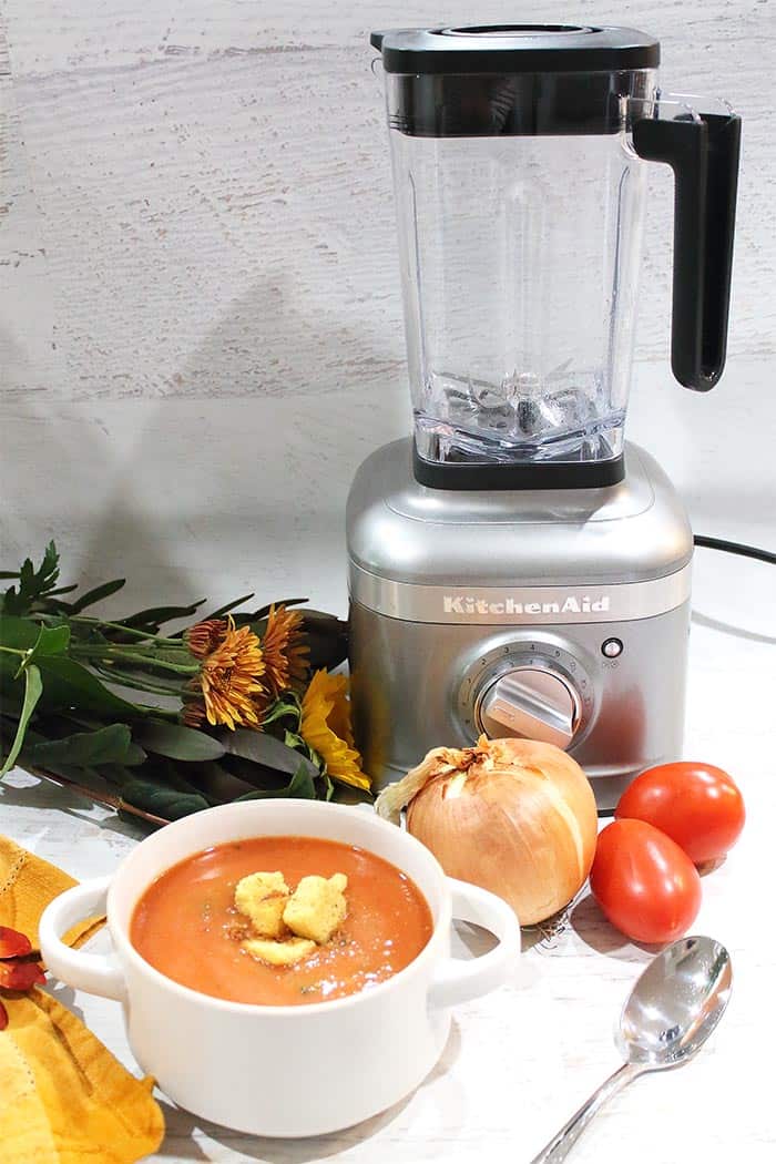 Blender Soup with KitchenAid blender.
