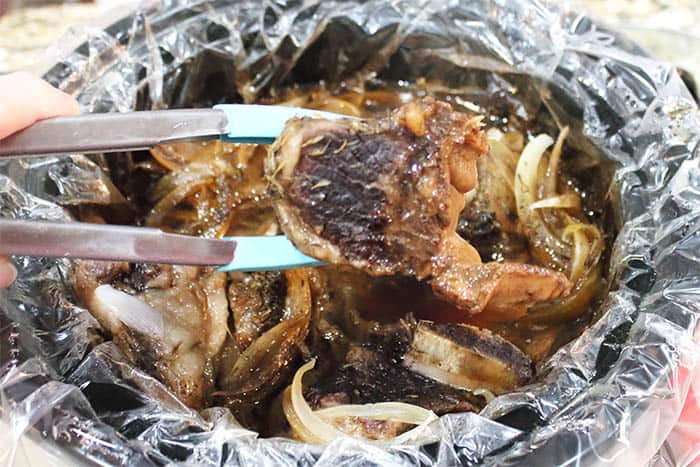 Cooked short rib right out of crockpot.