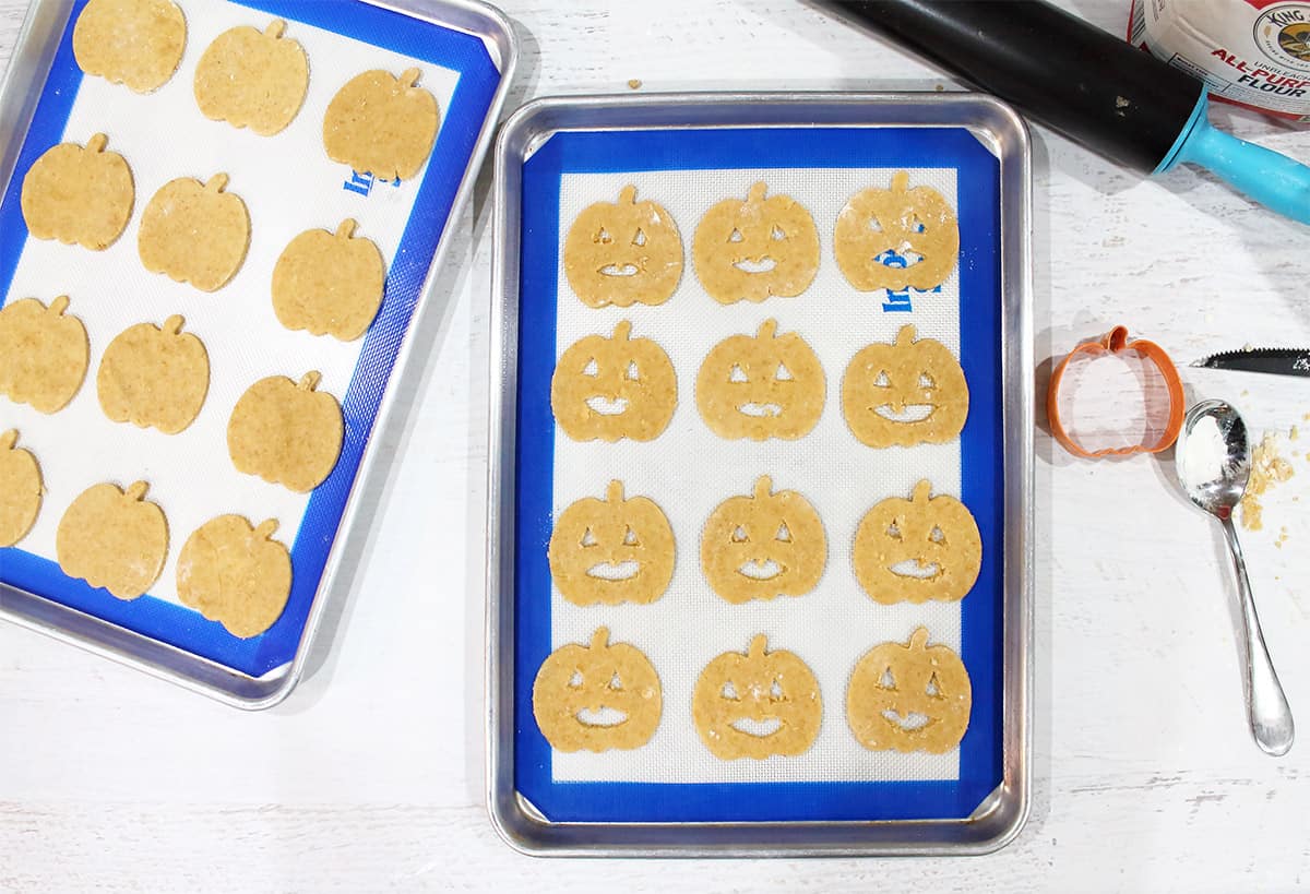 Cutout cookies ready for oven.