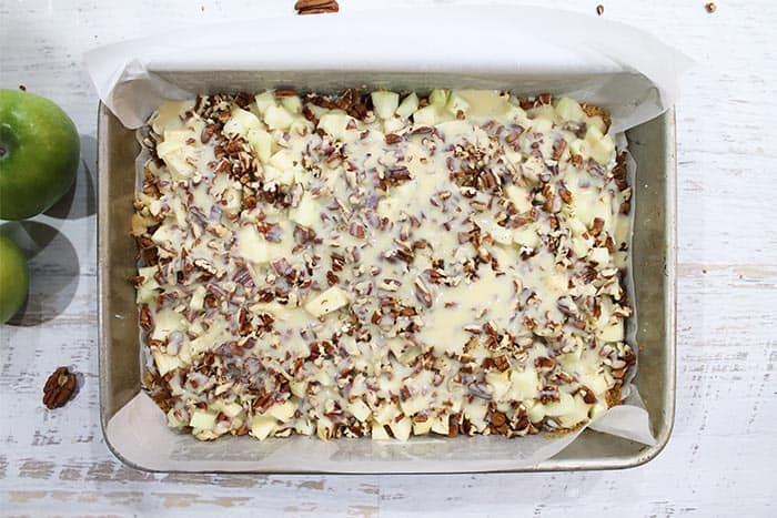 Hello Dolly Bars ready to bake