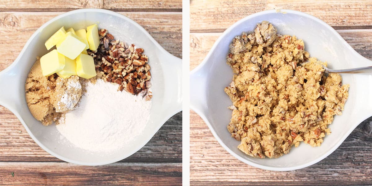 Prep steps to make streusel.
