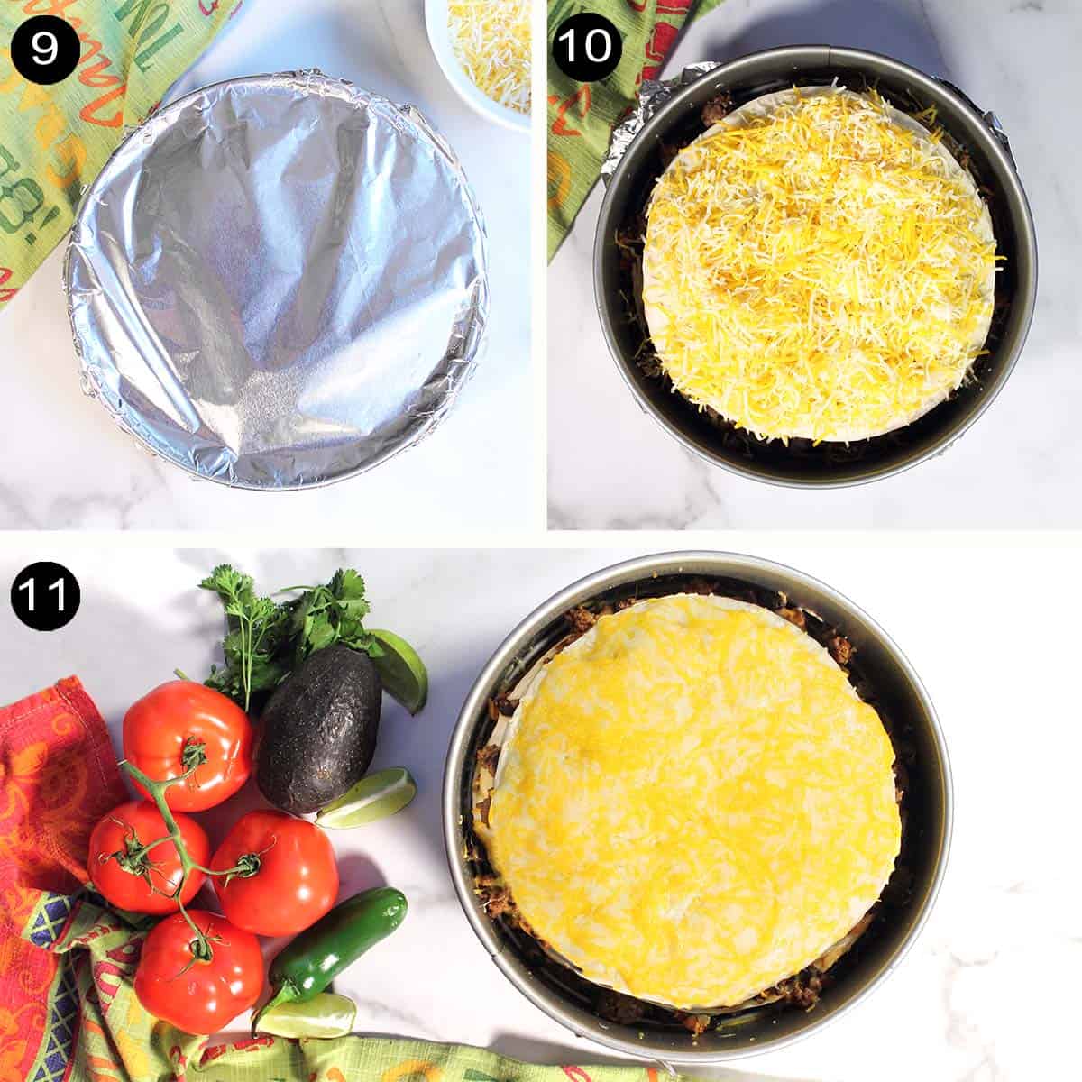 covering stack with aluminum foil and baking.