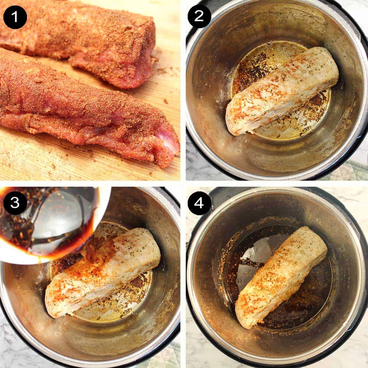 Steps for preparing pork loin.
