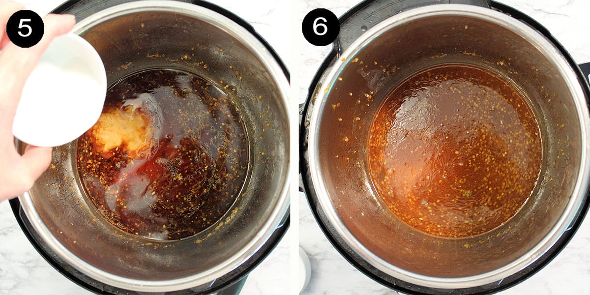 Making soy ginger sauce.