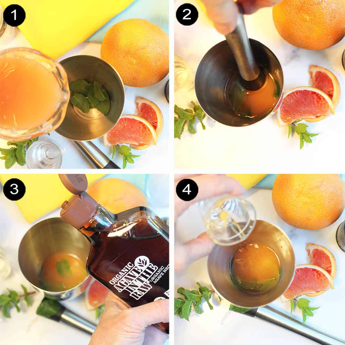 Prep steps 1-4 to make cocktail 