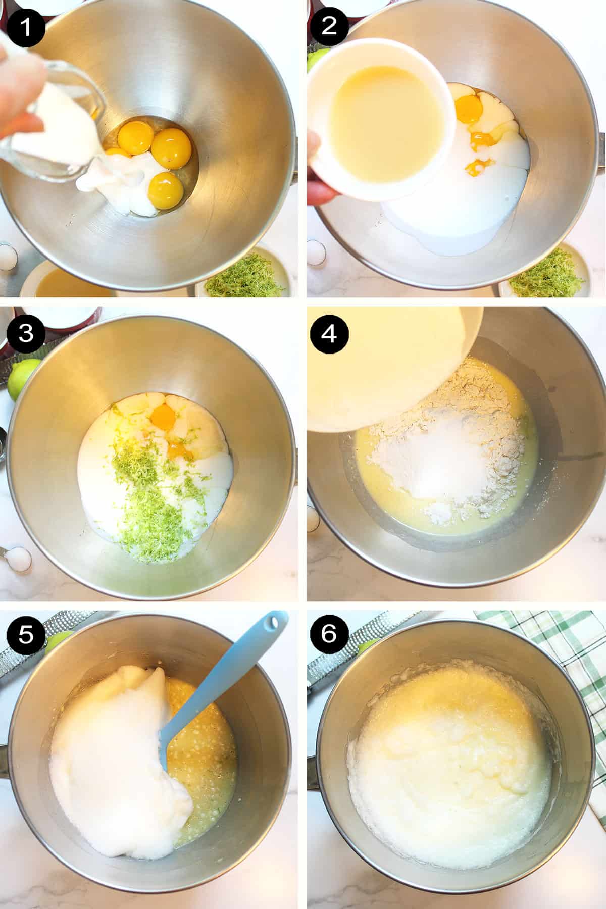 Prep steps for pudding cake.