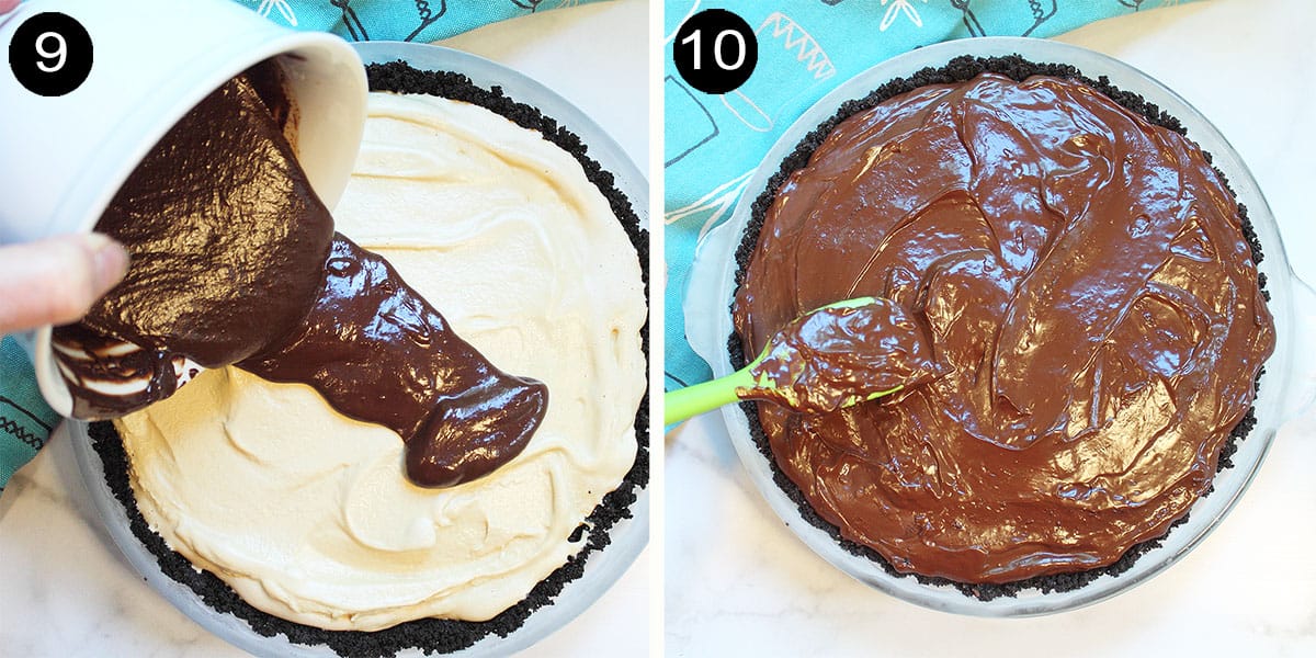 Making chocolate layer.