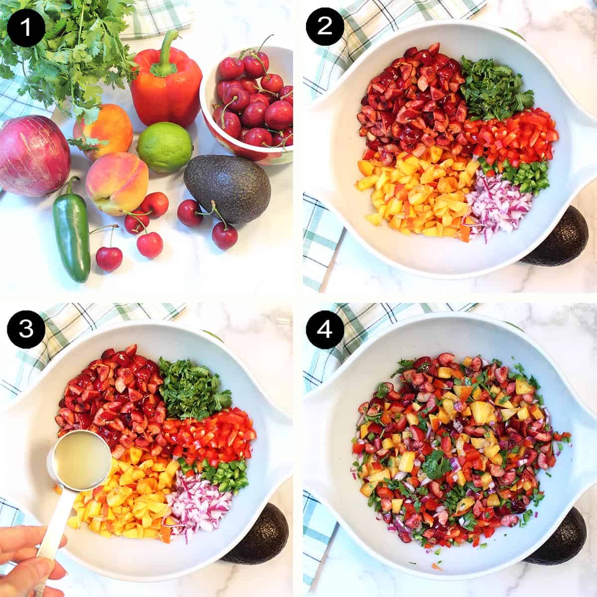 4 easy steps for salsa prep.