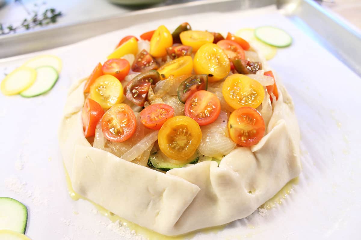 Showing folds of crust and height of galette.