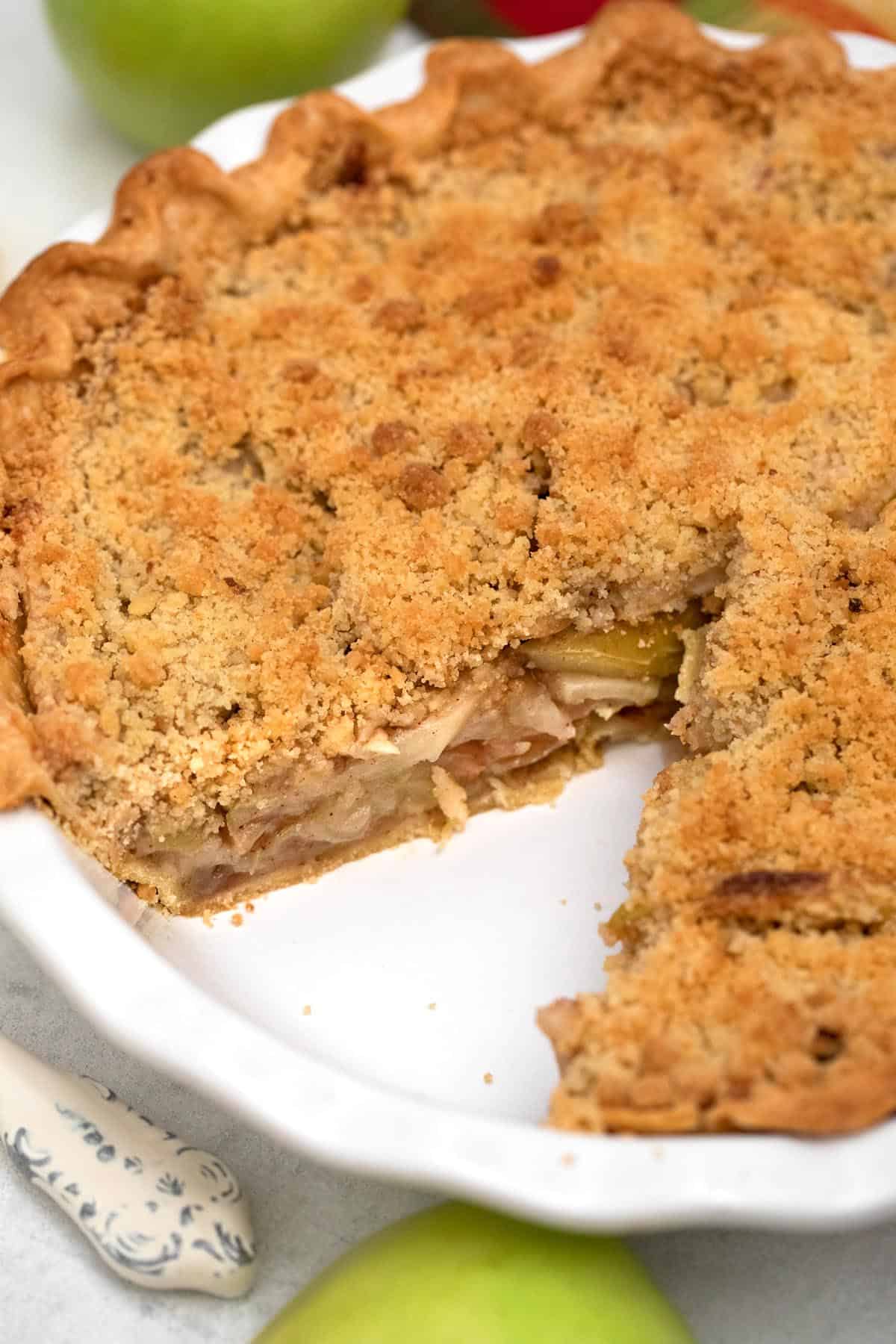 Pie with slice out of it.