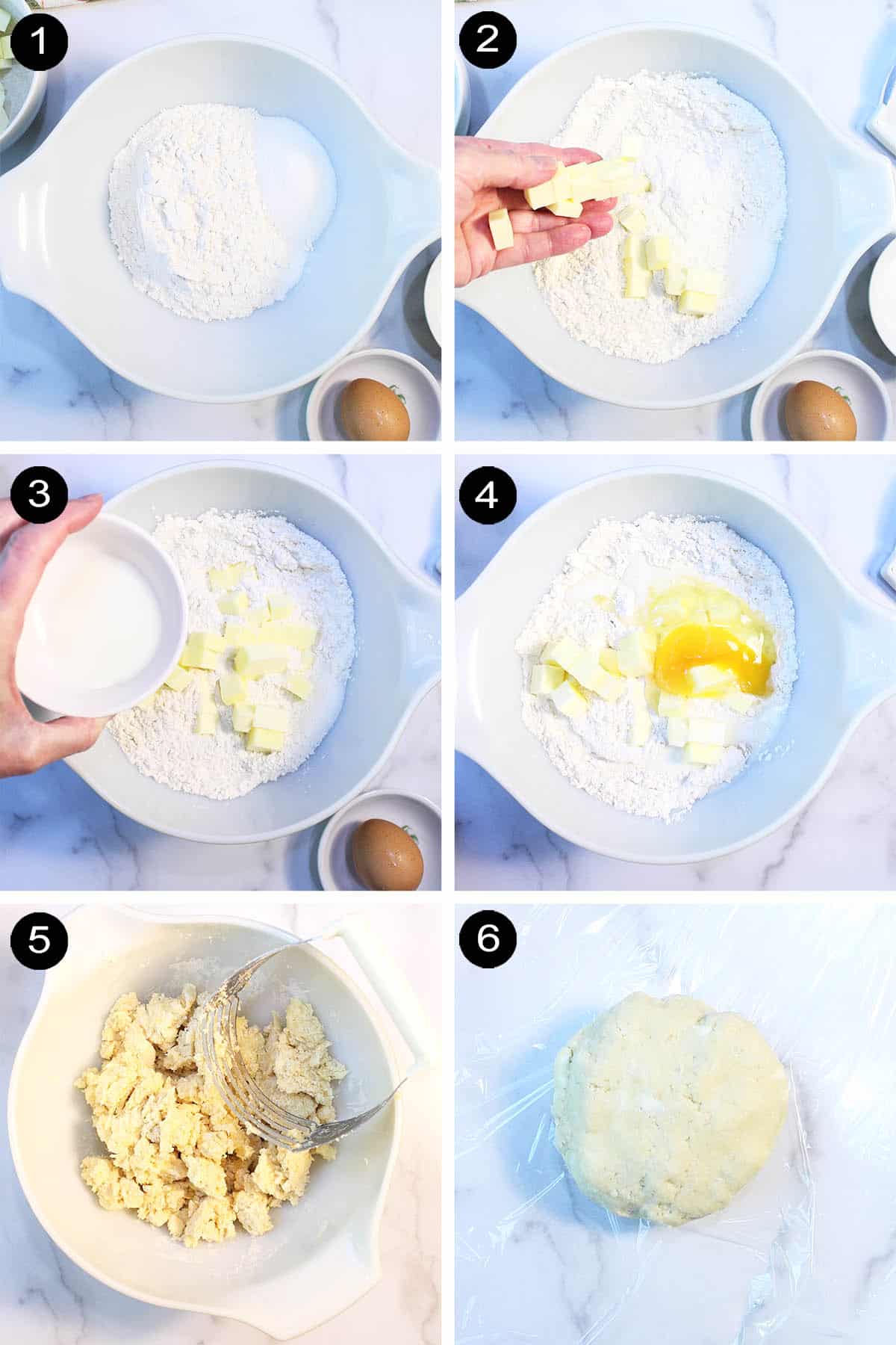 Prep steps for making dough.