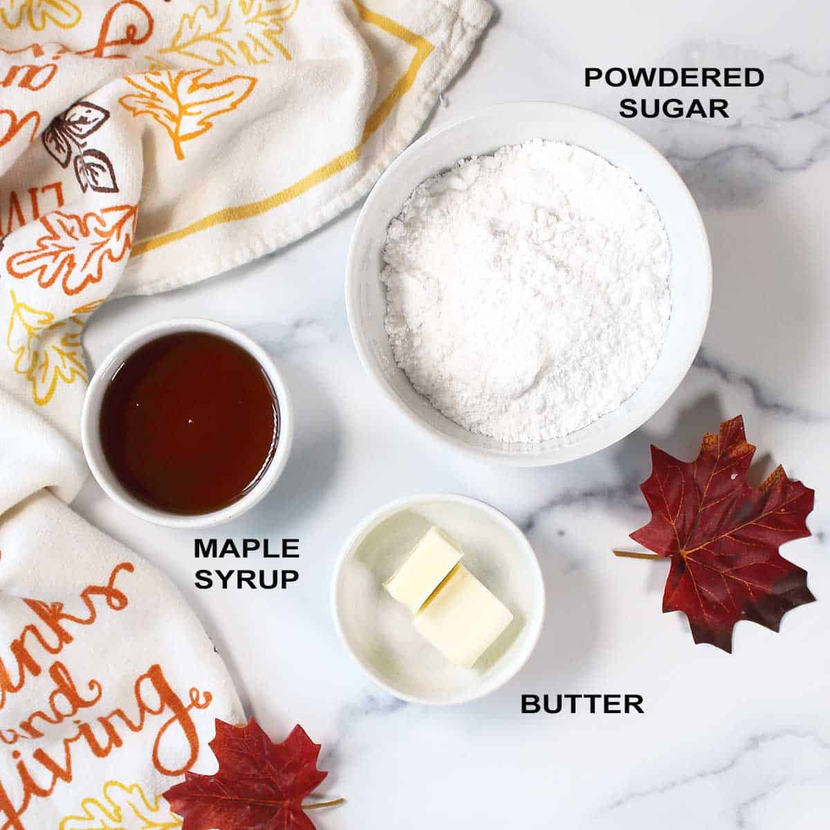 Maple sauce ingredients.