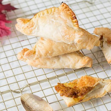 Pumpkin Pasties on wire rack.