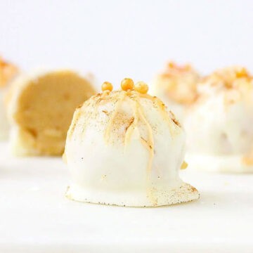 Pumpkin Truffle with cut one in background.