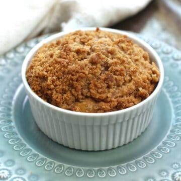 Baked pumpkin coffee cake for one.