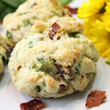 Closeup of Cheddar Bacon Scone.