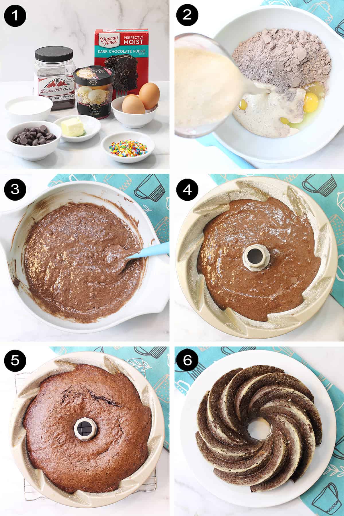 Steps to make melted ice cream cake.