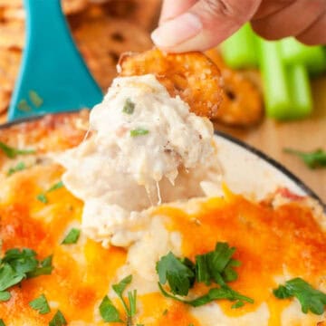 Scooping up Maryland Crab Dip.