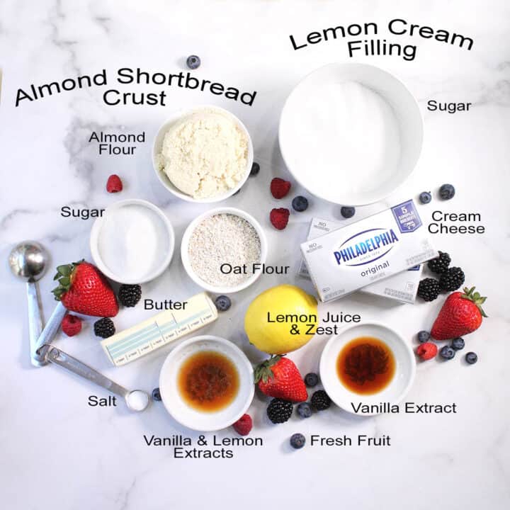 Ingredients for Fresh Fruit Tart.