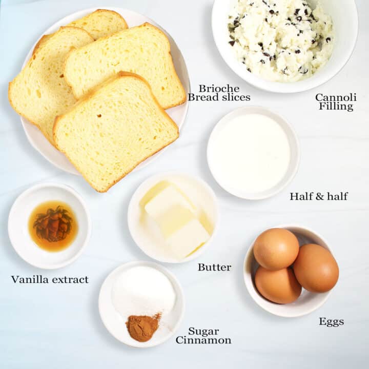 Stuffed French Toast ingredients.