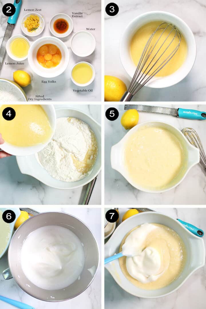 Prep steps 2-7 for mixing batter.
