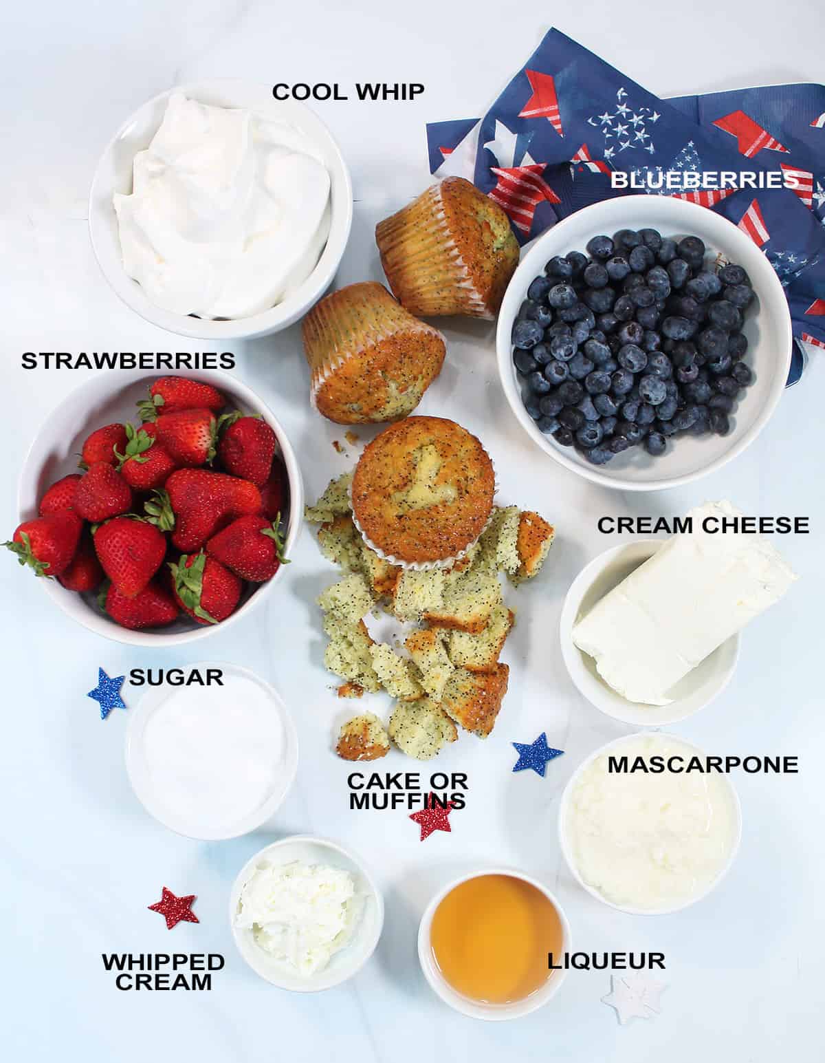 Ingredients for summer trifle.