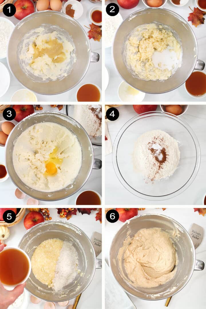 Prep steps to make apple cider doughnut cake recipe.