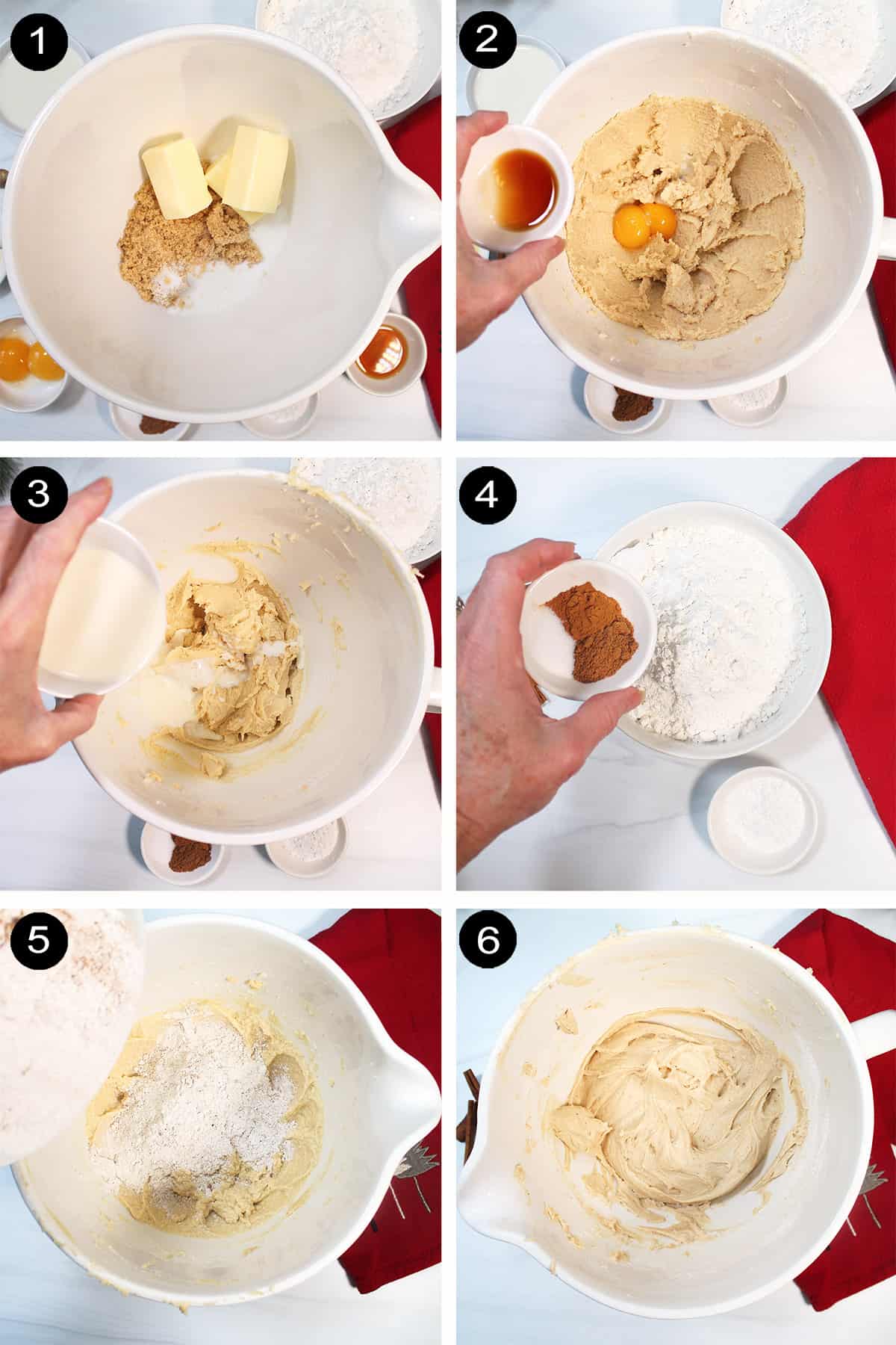 Steps to make cookie dough.