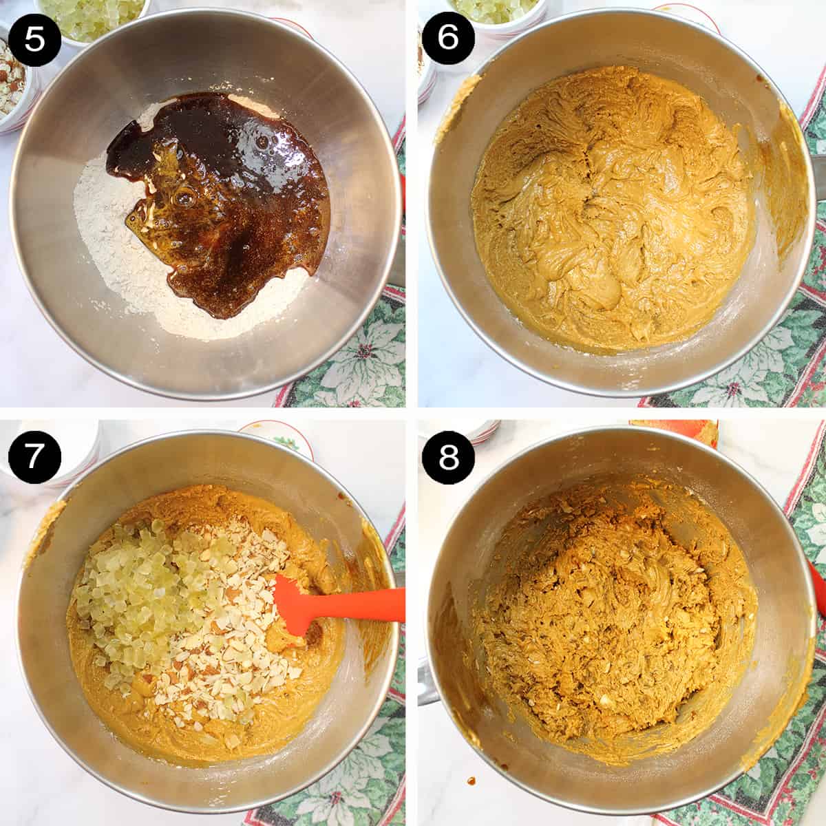 Steps to finish dough with add-ins.
