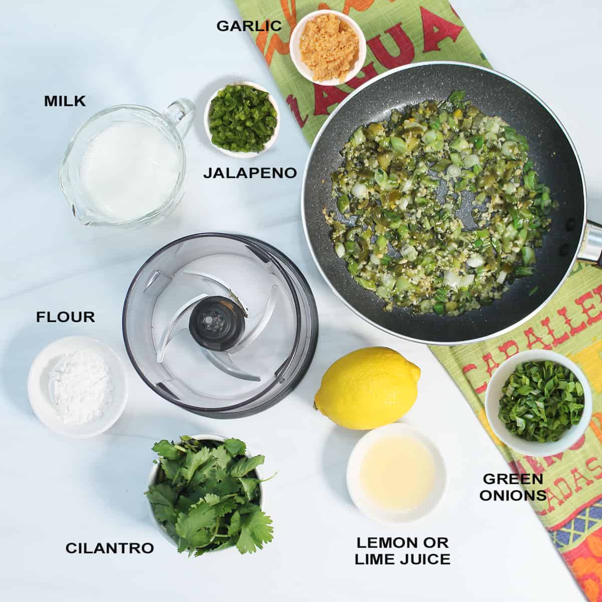 Ingredients for green sauce.
