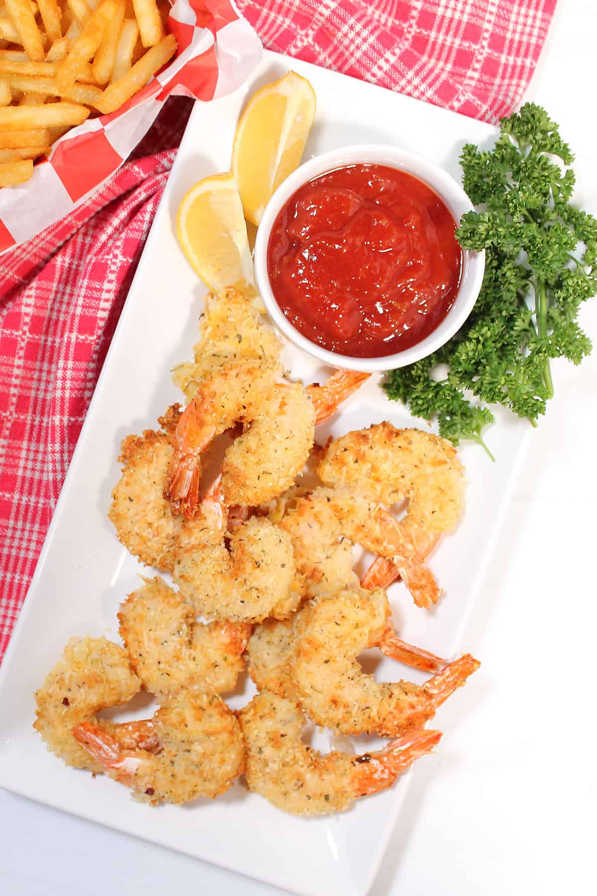 Air Fryer shrimp dinner.