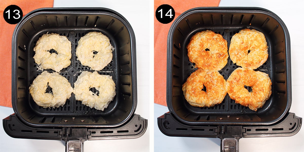 Bagels in air fryer.