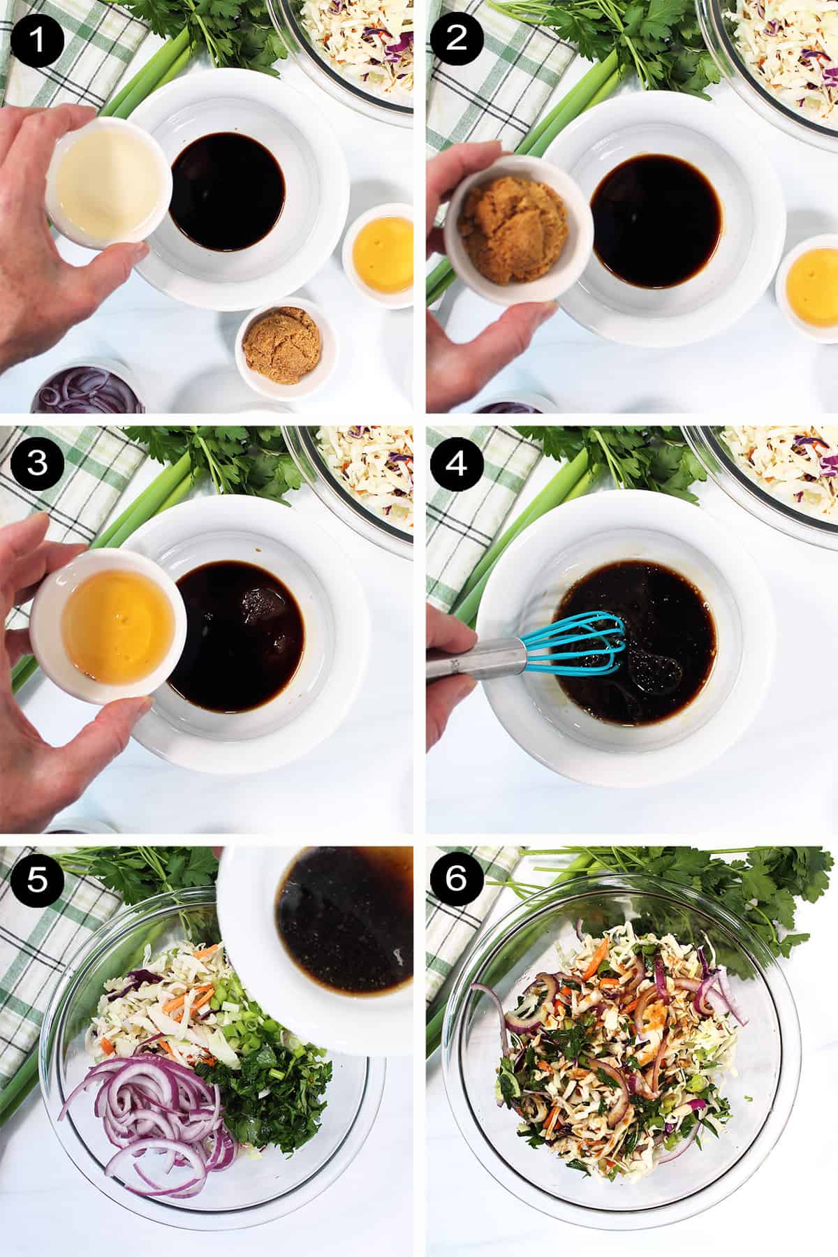 Steps to make crunchy slaw.