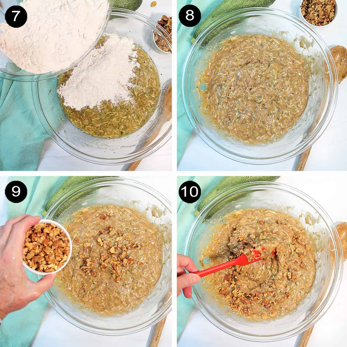 Steps 7-10 to finish cake batter.