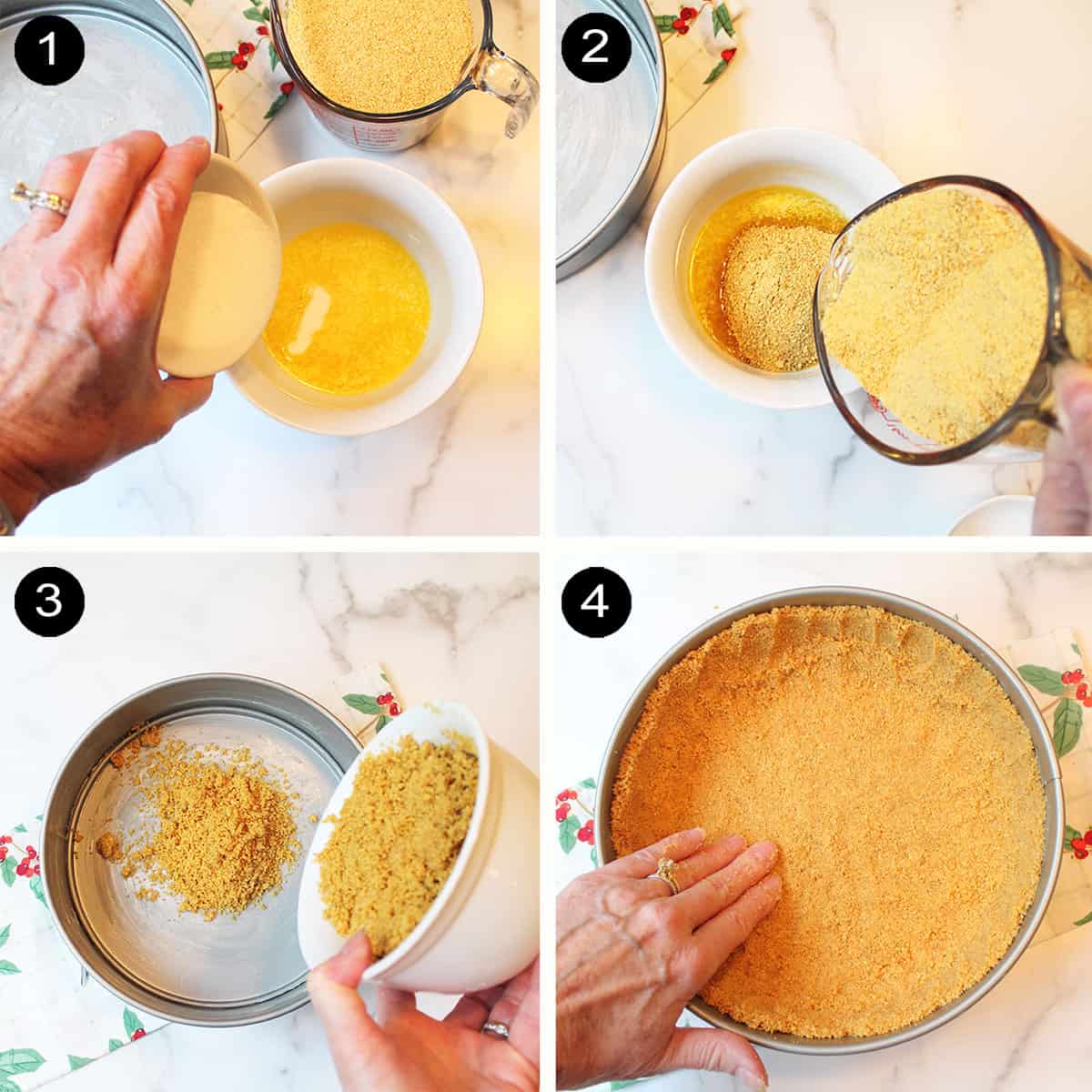 Prep steps for graham cracker crust.