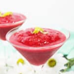 Closeup of garnished daiquiri.