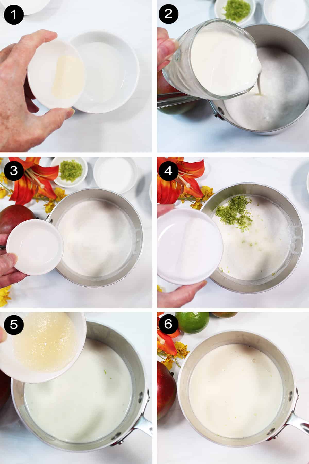 Steps to make coconut vanilla layer.