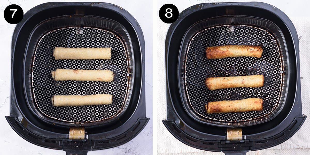 Air frying rollups.