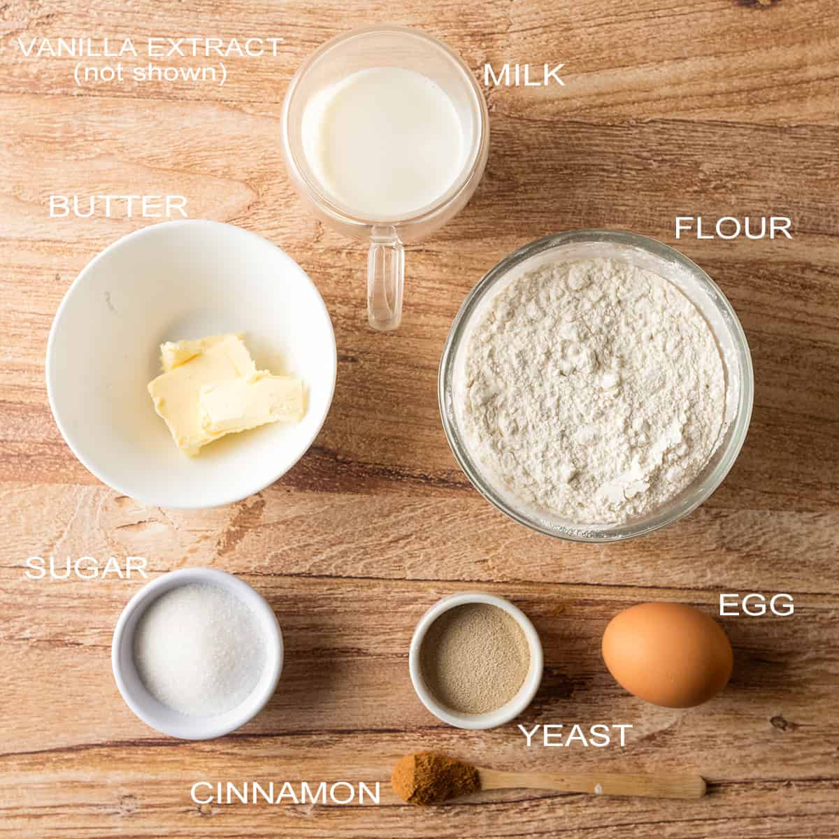 Ingredients for donut holes.